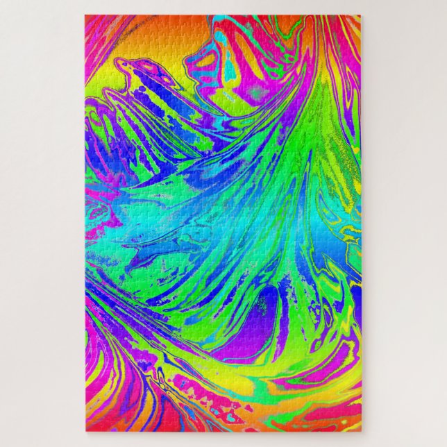 Abstract Splashing Rainbow Liquid Jigsaw Puzzle (Vertical)