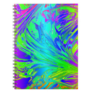 Abstract Splashing Rainbow Liquid Notebook