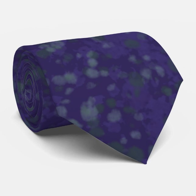 Abstract Splatter Art With Shades Of Blue Tie (Rolled)