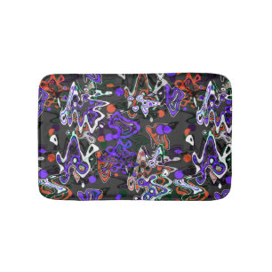 Abstract splatter brush modern stylishly fashionab bath mat