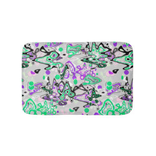 Abstract splatter brush modern stylishly fashionab bath mat