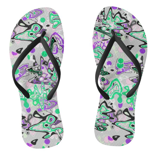 Abstract splatter brush modern stylishly fashionab jandals (Footbed)