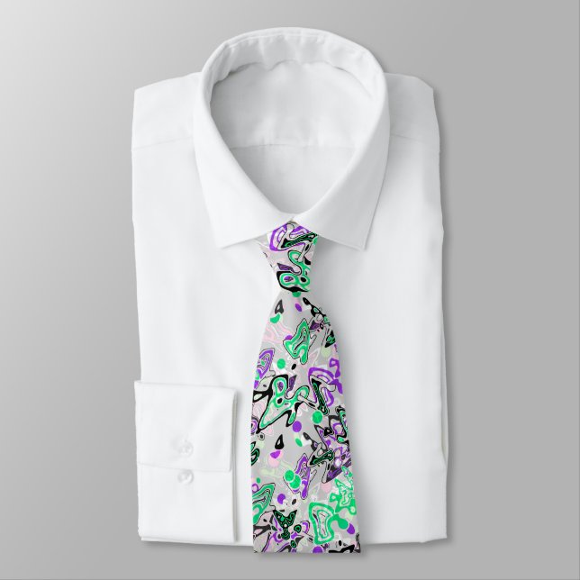 Abstract splatter brush modern stylishly fashionab tie (Tied)