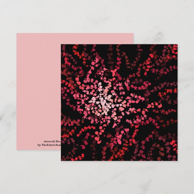 Abstract Splatter Dots Of Pinks And Reds Pattern Card (Front/Back)