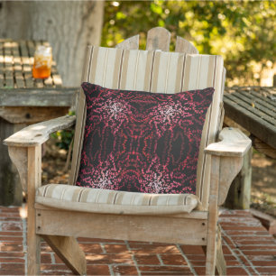 Abstract Splatter Dots Of Pinks And Reds Pattern Cushion