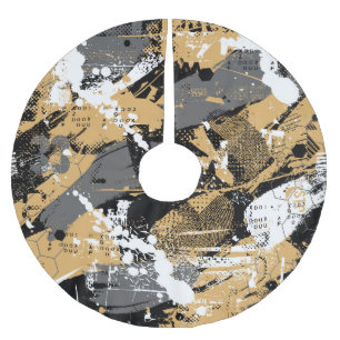 Abstract sport, graffiti style brushed polyester tree skirt