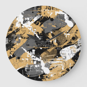 Abstract sport, graffiti style large clock