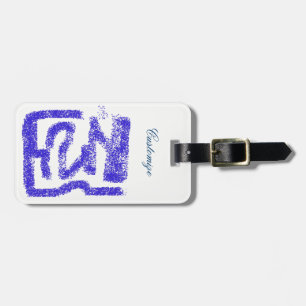 abstract sprayed blue Thunder_Cove Luggage Tag