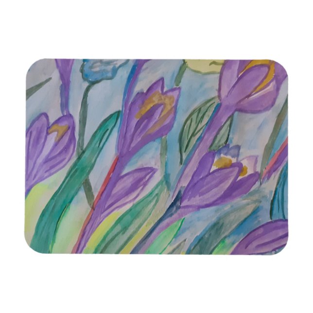 Abstract Spring Crocus Flexible Photo Magnet (Horizontal)