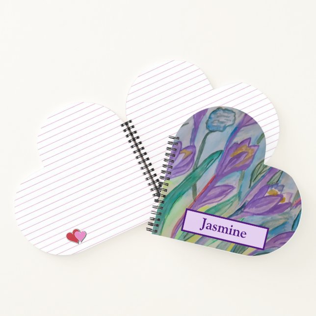 Abstract Spring Crocus Heart Notebook (Inside)