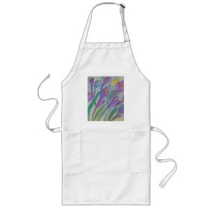 Abstract Spring Crocus Long Apron