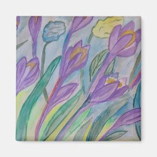 Abstract Spring Crocus Magnet