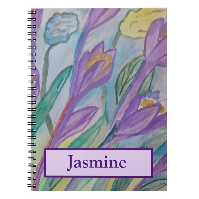Abstract Spring Crocus Spiral Notebook (Front)