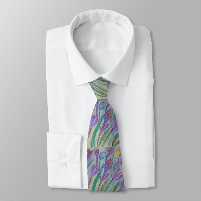 Abstract Spring Crocus  Tie (Tied)