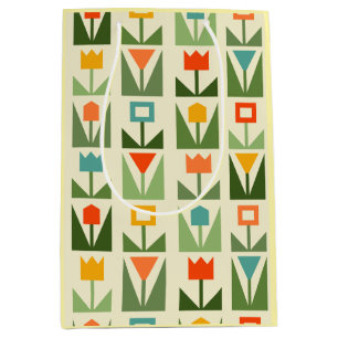 Abstract Spring Flowers Medium Gift Bag