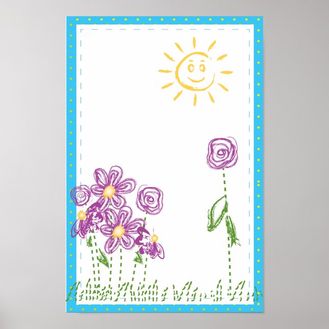 Abstract Spring Flowers Poster (Front)