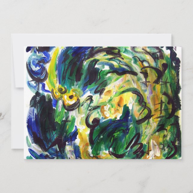 Abstract "Spring Rainfall" Invitation (Front)