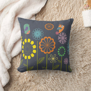 Abstract Spring Throw Pillow