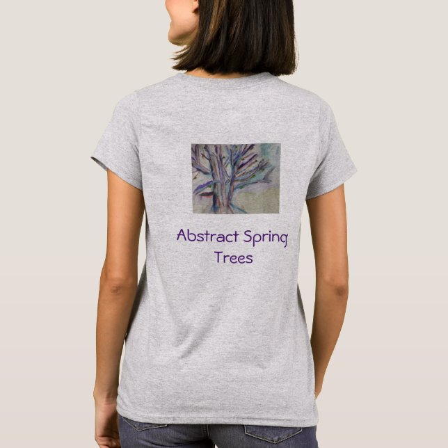 Abstract Spring Trees Cotton T-Shirt (Back)
