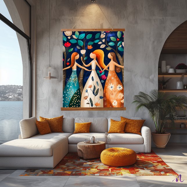 Abstract Spring: Whimsical Reimagined Art Hanging Tapestry (Creator Uploaded)