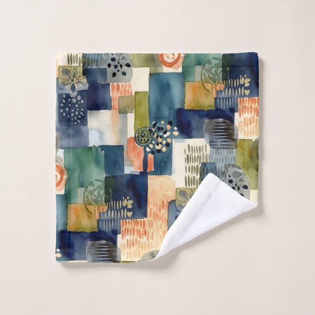 Abstract sqare patterns wash cloth (Wash Cloth)