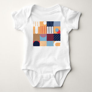 Abstract square artwork: geometric design. baby bodysuit