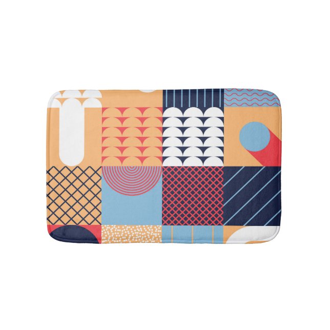 Abstract square artwork: geometric design. bath mat (Front)