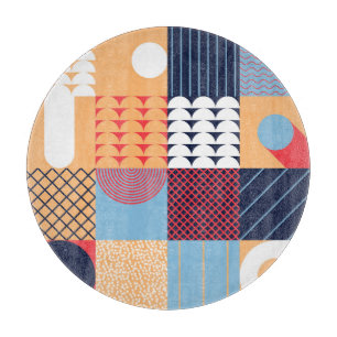 Abstract square artwork: geometric design. cutting board
