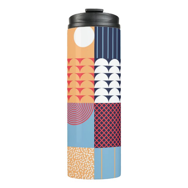 Abstract square artwork: geometric design. thermal tumbler (Front)