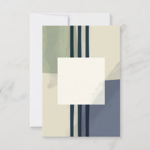 Abstract square painting art RSVP card