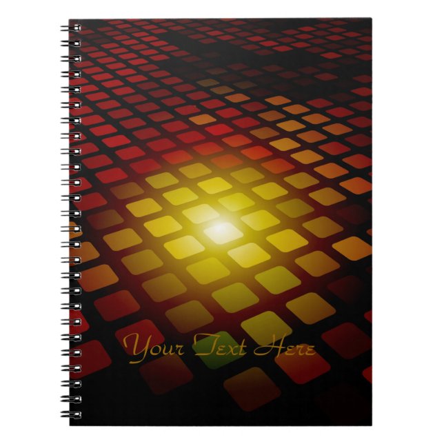 Abstract Square Pattern Spiral Notebook (Front)