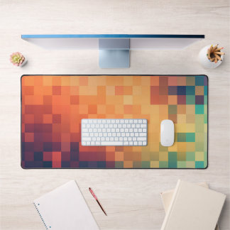 Abstract square pixel mosaic desk mat