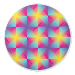 Abstract square vector mosaic ceramic knob