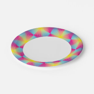 Abstract square vector mosaic paper plate