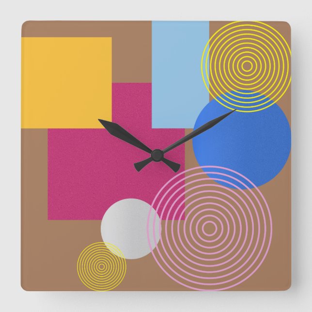 Abstract Square Wall Clock (Front)