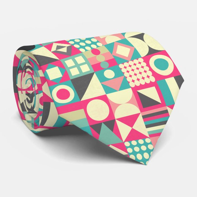 Abstract Squares 110419 Tie (Rolled)