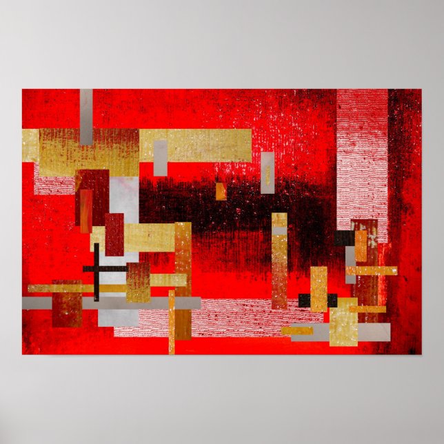 Abstract Squares Art Poster Print (Front)