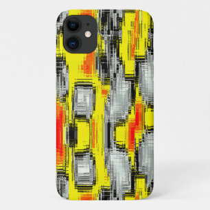 Abstract squares formed from scratches over yellow Case-Mate iPhone case