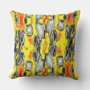 Abstract squares formed from scratches over yellow cushion