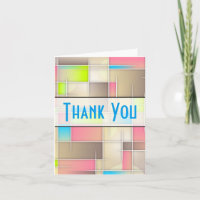 Abstract Squares Geometric Pattern Thank You