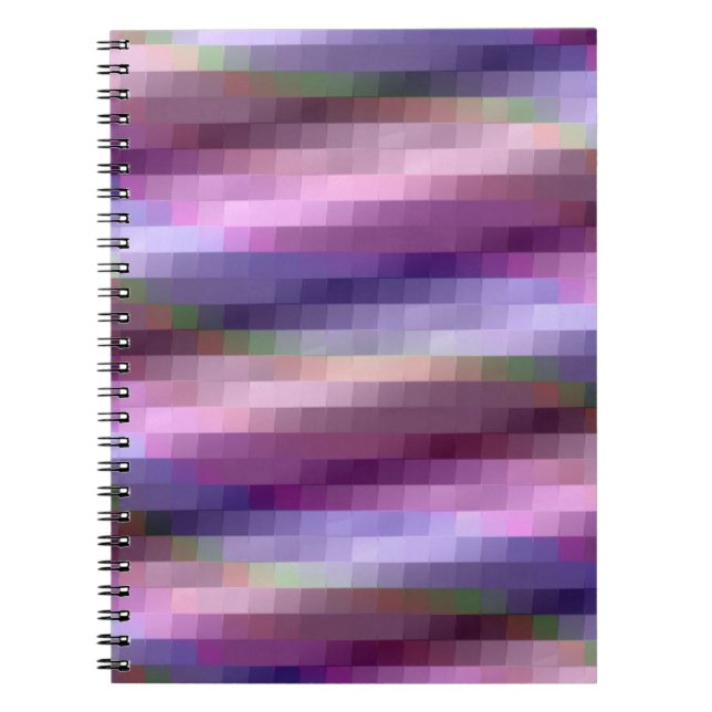 Abstract Squares in Purple, Pink and Blue Notebook (Front)