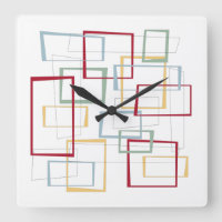 Abstract Squares Mid Century Red Blue Green Yellow