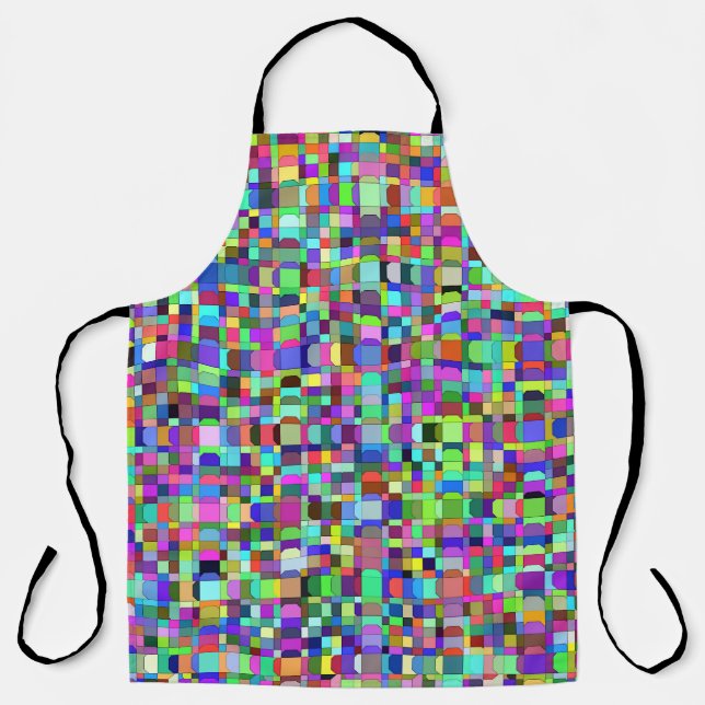 Abstract Squares Shapes Multicolor Pattern Apron (Front)