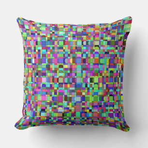 Abstract Squares Shapes Multicolor Pattern Cushion