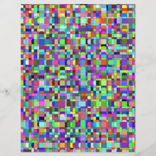 Abstract Squares Shapes Multicolor Pattern Custom Letterhead