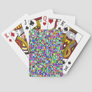 Abstract Squares Shapes Multicolor Pattern Playing Cards