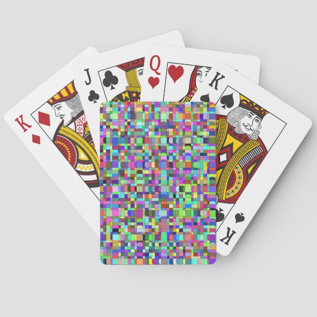 Abstract Squares Shapes Multicolor Pattern Playing Cards (Back)