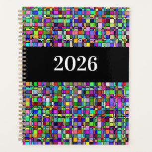 Abstract Squares Shapes Multicolor Personalise Planner