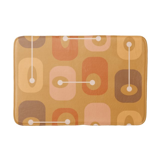 Abstract Squishy Cubes Burnt Orange Bath Mat (Front)