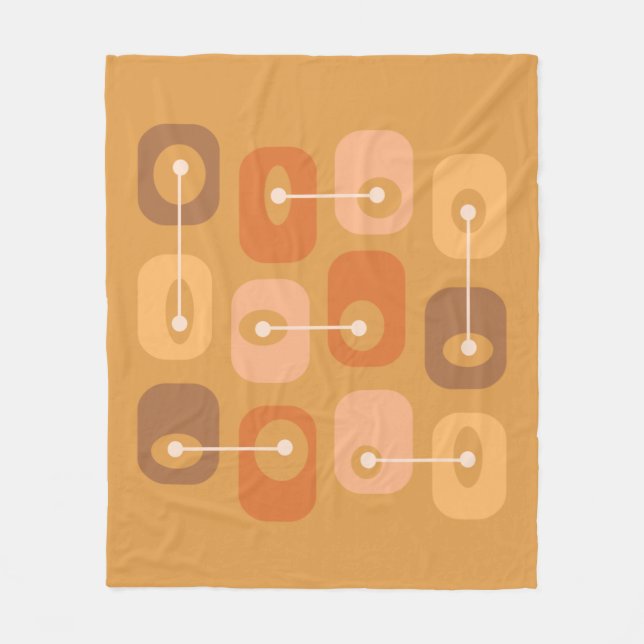Abstract Squishy Cubes Burnt Orange Fleece Blanket (Front)